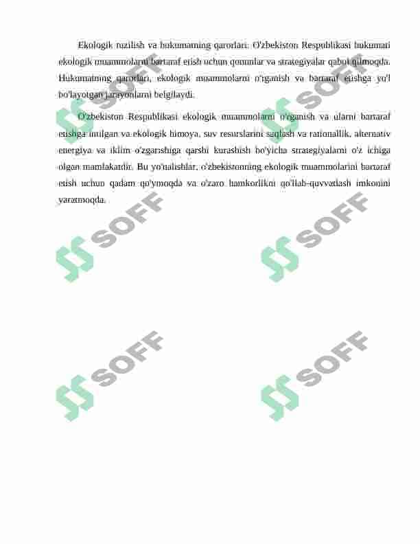 O'zbekiston Respublikasining ekologik muommolari 6