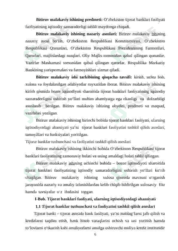Tijorat banklari faoliyatining iqtisodiy samaradorligini oshirish yo‘llari 6