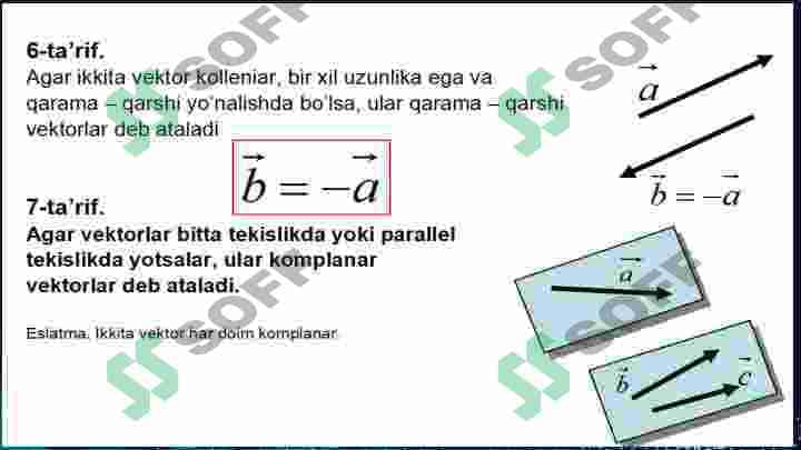 Vektor va ular ustida amallar 6