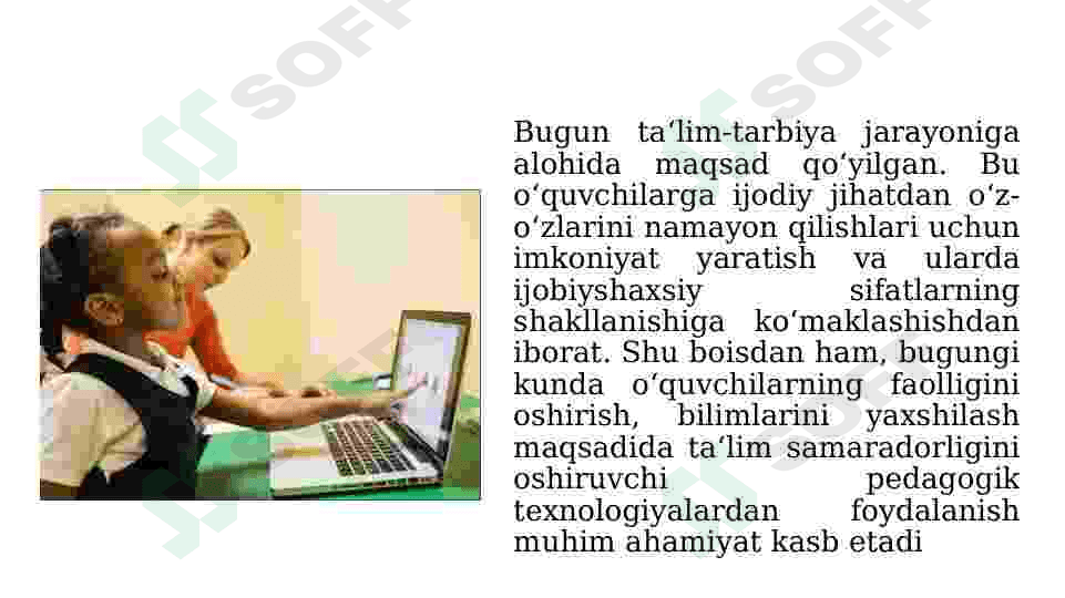Boshlang'ich ta'lim texnologiyalarining nazariy asoslari 6