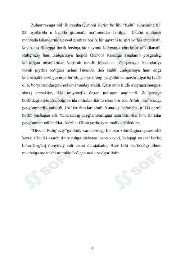 Qissasi Rabg'uziy asari diniy xarakterdagi asar sifatida 6
