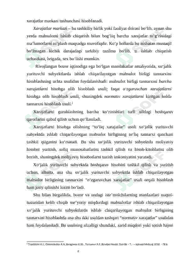 Boshqaruv hisobida jarayonli kalkulyatsiya qilish usuli 6