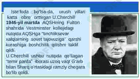Ikkinchi jahon urushidan keyingi xalqaro munosabatlar. Sovuq urushning boshlanishi 6
