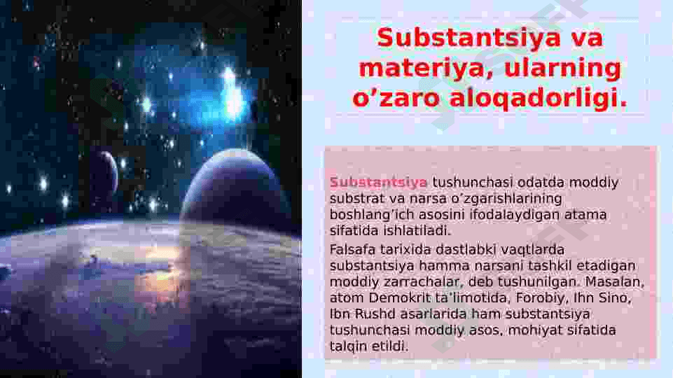 Borliq falsafasining fundamental kategoriyasi. 6