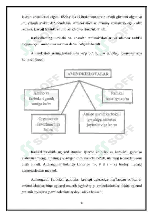α - Aminokislotalar - kofermentlar, gormonlar va vitaminlarning tarkibiy qismi sifatida 6