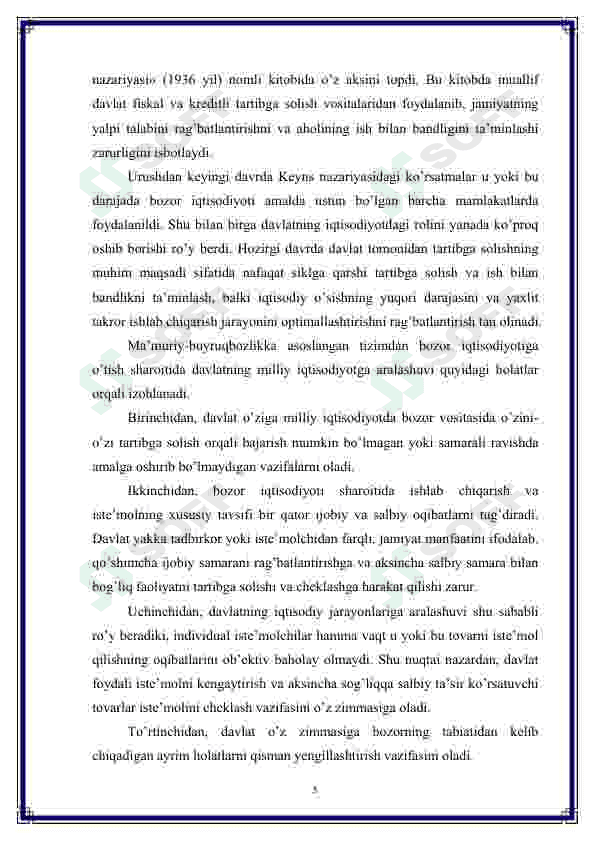 Iqtisodiyotni tartibga solishda davlatning ro'li 6