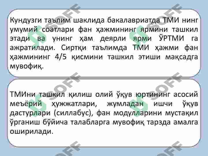 KRЕDIT MODUL TIZIMIDA TALABALARNING MUSTAQIL ISHINI RЕJALASHTIRISH TASHKIL QILISH VA TA’LIM NATIJALARINI BAHOLASH USULLARI 6