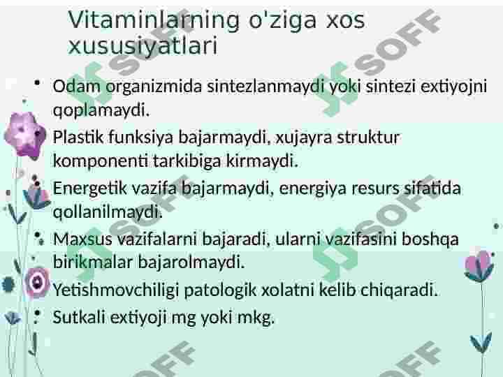 Vitamin saqlovchi dorivor oʻsimliklar 6