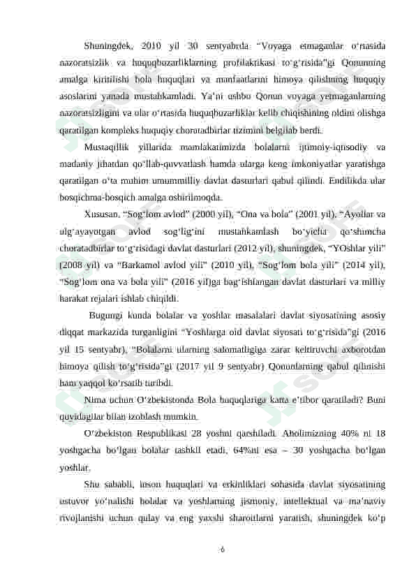 Bola huquqlari to‘g‘risidagi Konvensiya” va uning mazmun-mohiyati 6