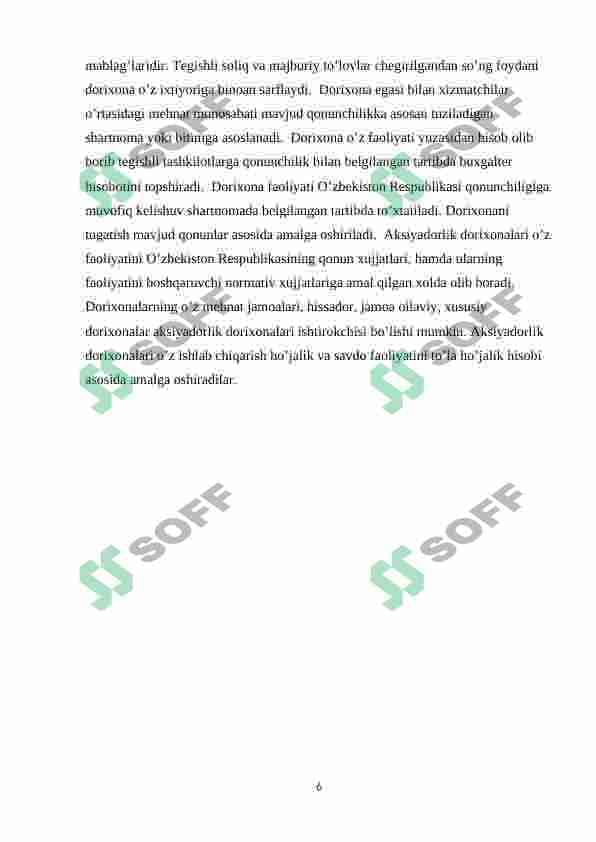 Dorixona tashkilotining foydasini maksimallashtirish negizlarini aniqlash. 6