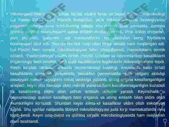Mikrobiologiyaning chorvachilik va qishloq xo`jaligidagi ahamiyatI 6