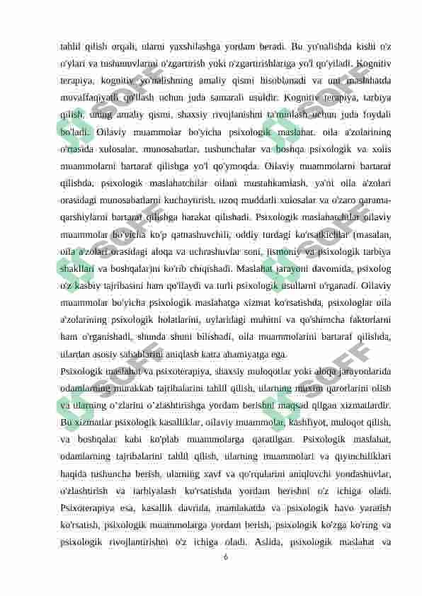 Psixologik maslahatni tashkil qilishda samarali konsultatsiya modeli 6
