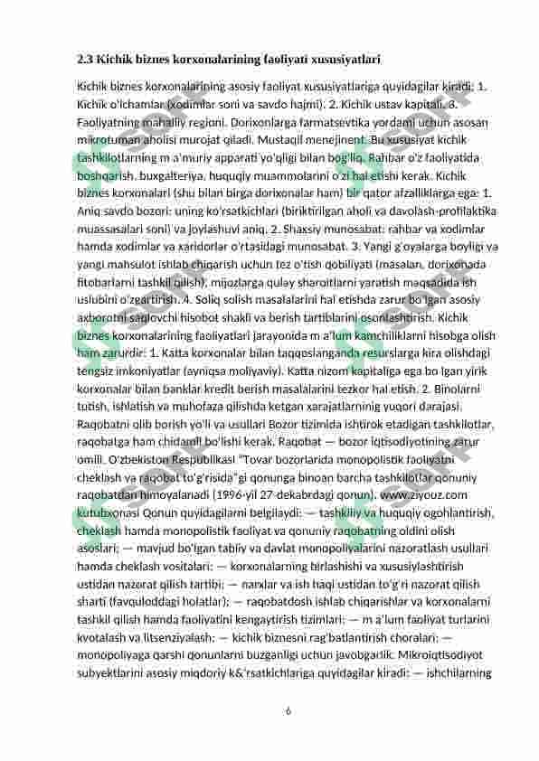 Dorixona tashkilotining hisob siyasatini ishlab chiqish 6