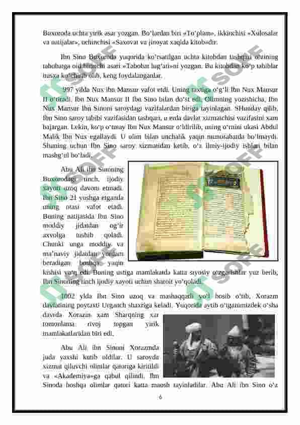 Abu Ali Ibn Sinoning ilmiy merosi 6