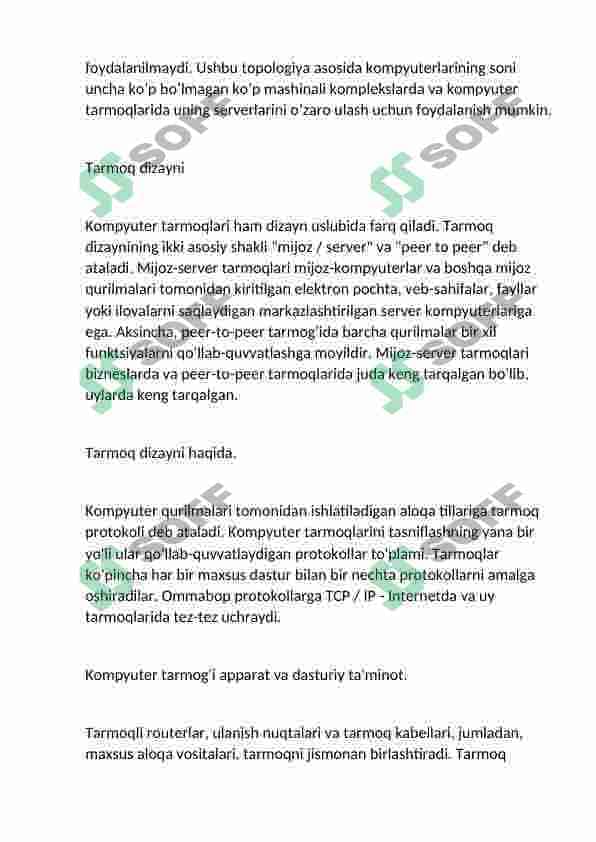Zamonaviy kompyuter tarmoqlari 6
