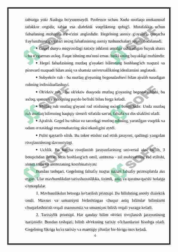 Gegel Falsafasi Haqida 6