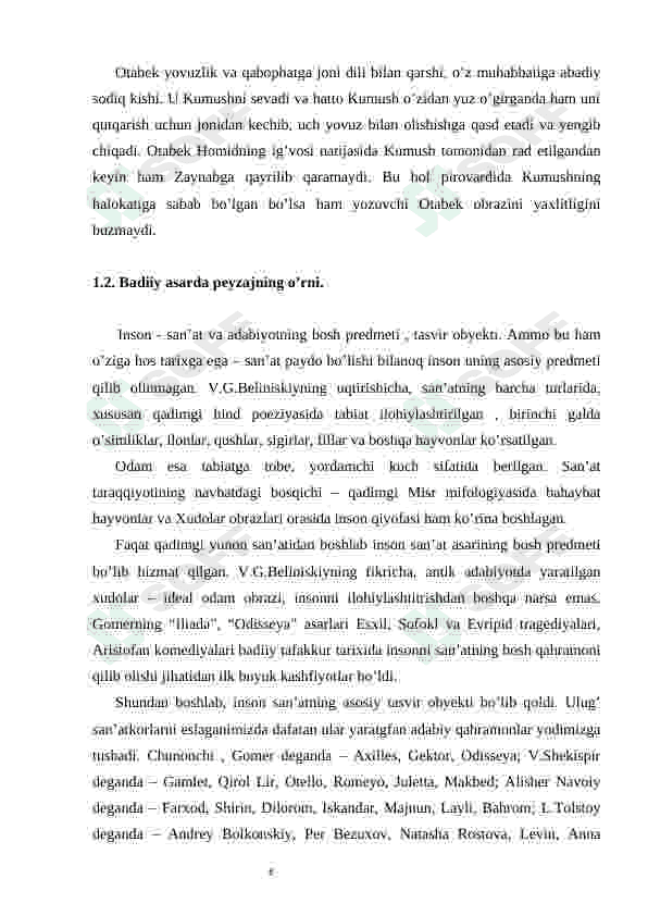 Adabiyotda tabiat tasviri. Abduqayum Yo'ldoshevning Daryo romani asosida 6