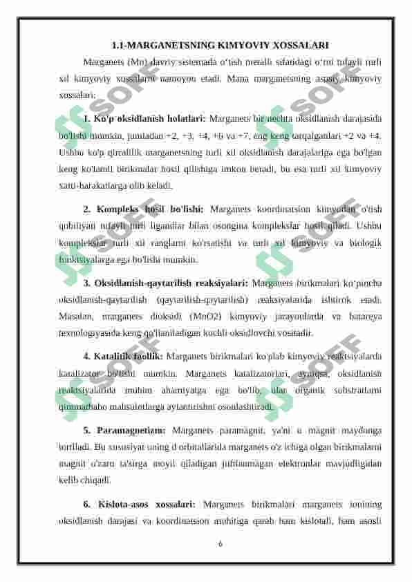 Marganes va uning birikmalari 6