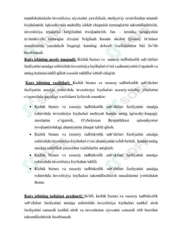 Kichik biznes va xususiy tadbirkorlikning davlat tomonidan qo`llab quvvatlash siyosatining yo`nalishlari 6