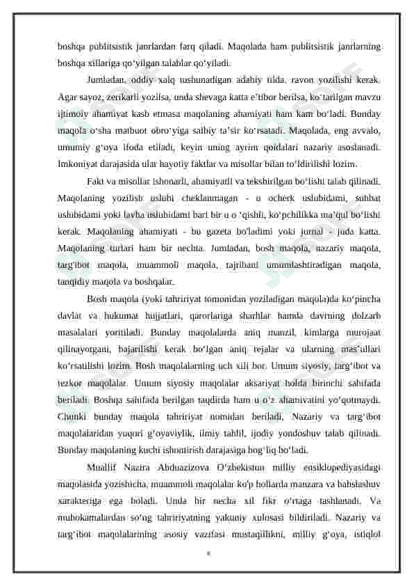 Hisobot janri va uning turlari 6