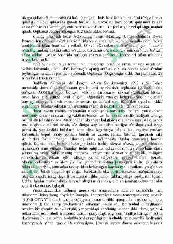 Missionerlik va prozelitizm tarix va bugun targ’ibot usullari 6