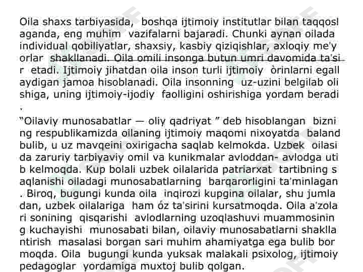 Ijtimoiy pedagogik faoliyat. Oila bilan olib boriladigan ijtimoiy -pedagogik faoliyat. 6