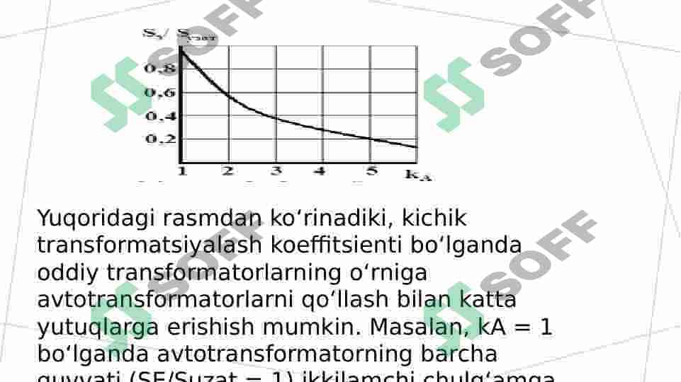 Avtotransformatorlar va ularning almashtirish sxemasi, tuzilishi 6