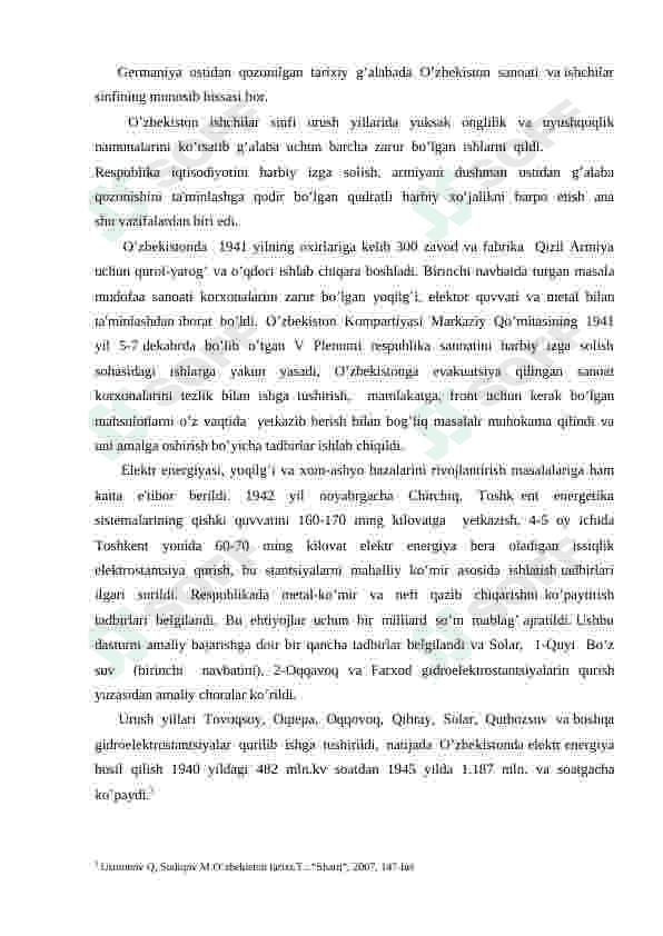 Ikkinchi jahon urushining boshlanishi va O’zbekistonning urushga tortilishi. 6