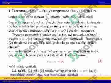 DIFFERENSIAL TENGLAMALAR FANIGA KIRISH. O‘ZGARUVCHILARI AJRALGAN VA AJRALADIGAN DIFFERENSIAL TENGLAMALAR 6