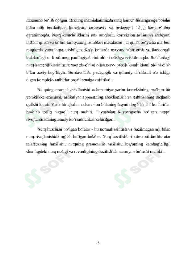 Nutqida nuqsoni bo‘lgan bolalarning kelib chiqish sabablari 6