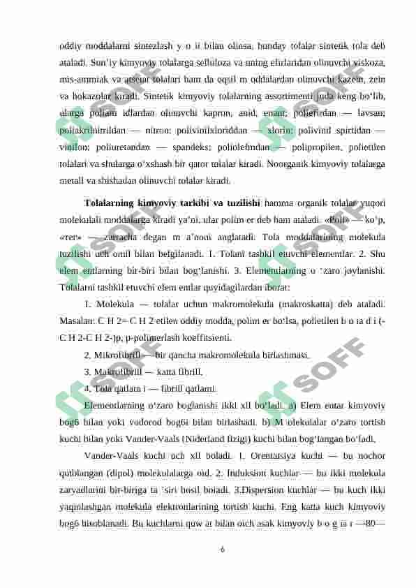 Zig`ir tolali materiallarning standart bo`yicha tasnifi, ishlatilishi va umumiy xususiyatlar 6