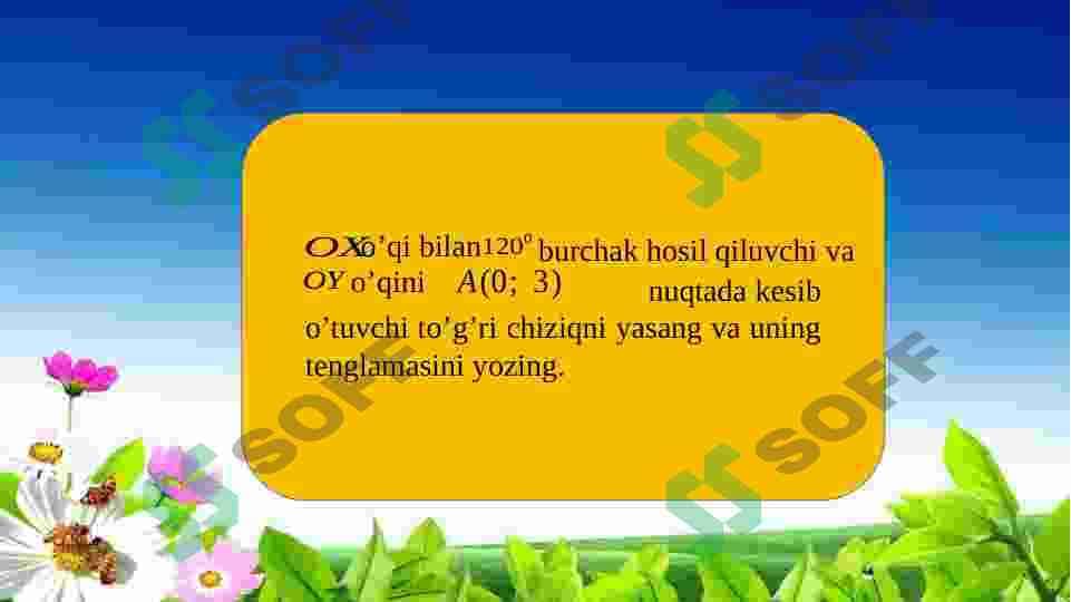 Fazoda ikki to'g'ri chiziq orasidagi burchak 6