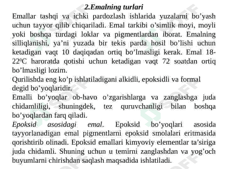 LOK-BO‘YOQ MATERIALLARINING TURLARI 6