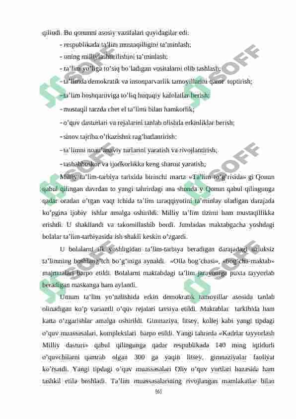 O’zbekiston Respublikasining “Ta’lim to’g’risida”gi qonuni va uning mazmun mohiyati 6