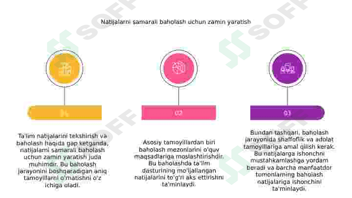 Ta'lim olganlikni natijalarini tekshirish va baholash tamoyillari 6