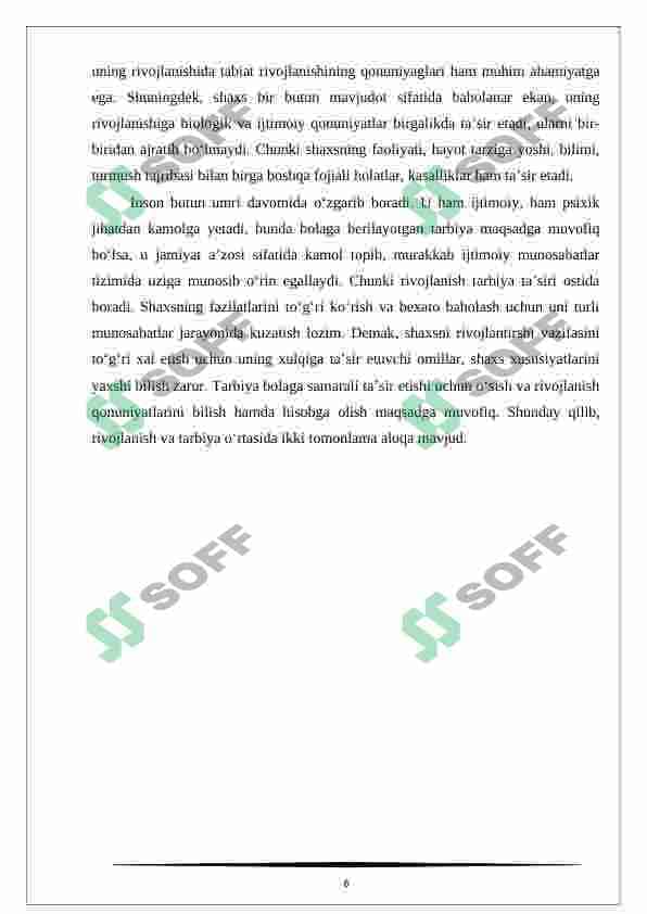 Maktabgacha yoshdagi bolalarning rivojlanishi va ta'lim tarbiyasining o'ziga xosligi 6