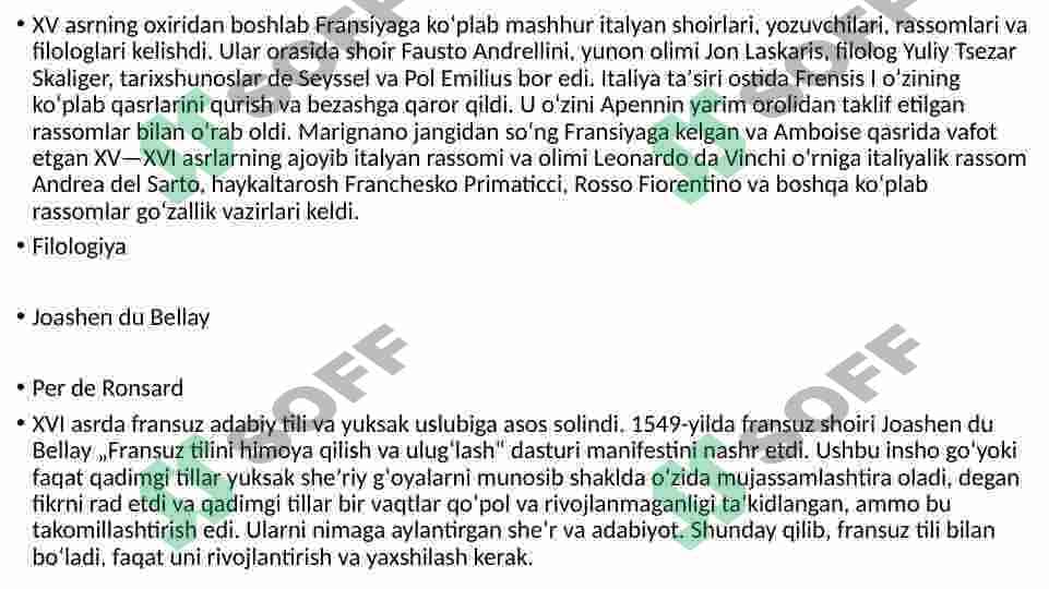 Fransiya renesansining rivojlangan davri 6