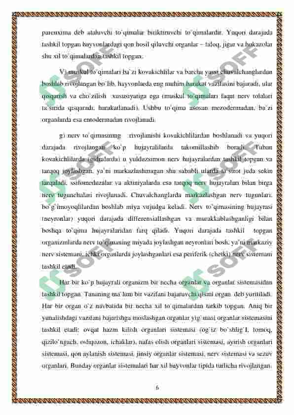 Ko'p hujayrali hayvonlar kelib chiqish nazariyalari 6
