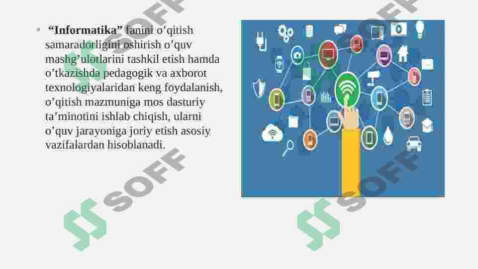 Informatika fani bo’yicha mashg’ulot jarayonlarini rejalashtirish 6