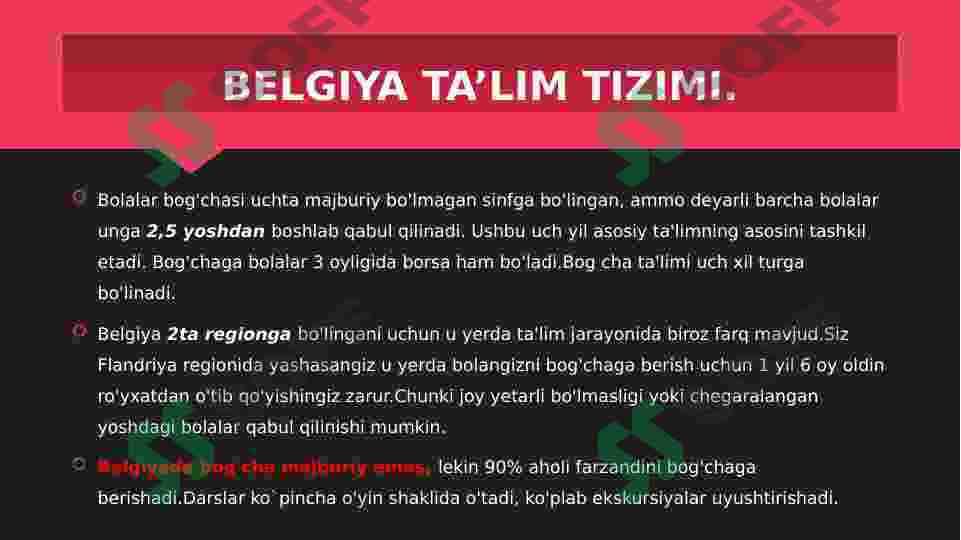 BELGIYA TA’LIM TIZIMI 6