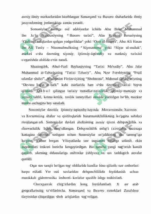 Samoniylar davrida ijtimoiy-iqtisodiy hayot 6