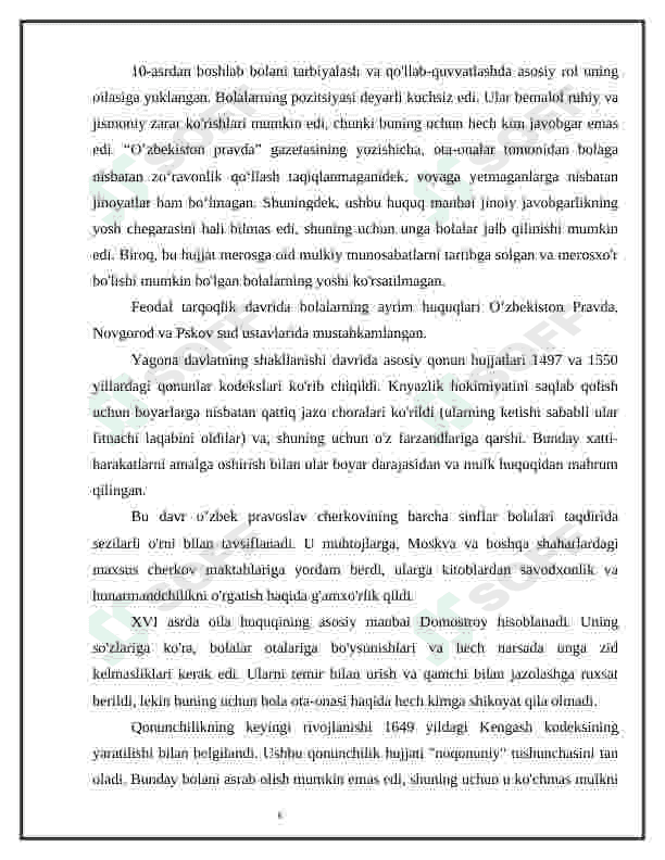 O'zbekiston Respublikasida bolalarning huquqlari va imtiyozlari 6