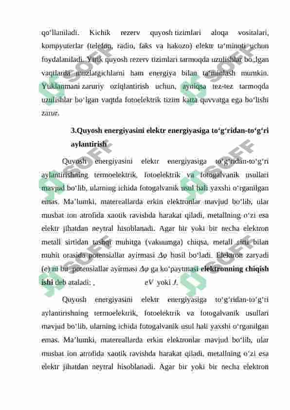 Quyosh fototoelektrik stansiyasining ta'minoti 6