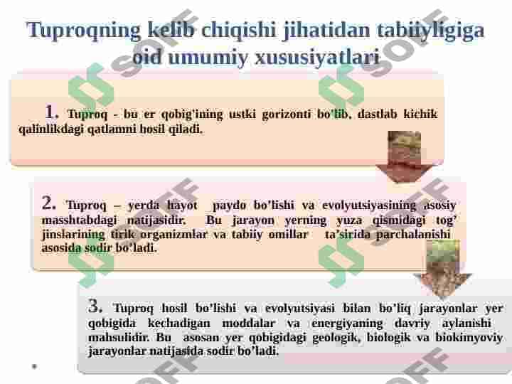Tuproqning kelib chiqishi . Nurash jarayonlari va moddalarning katta geologik aylanishi 6