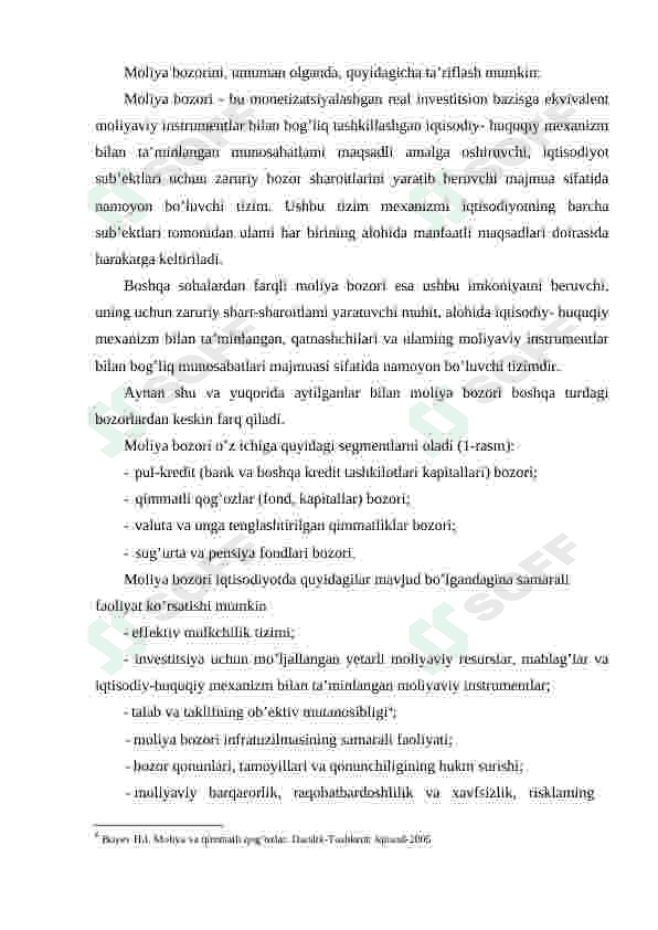 O'zbekistonda moliya bozorining shakllanishi va rivojlanishi 6