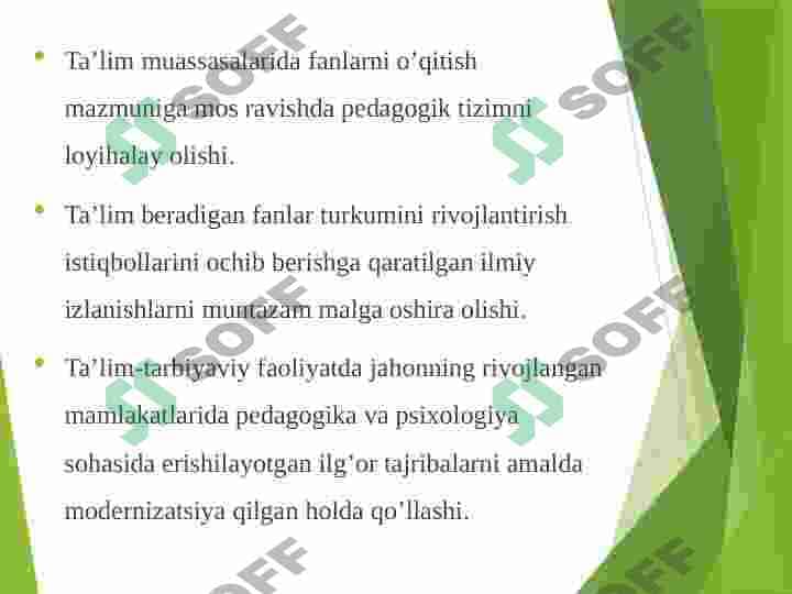 O'qituvchining ta'lim jarayonidagi faoliyati va darsga tayyorgarligi 6