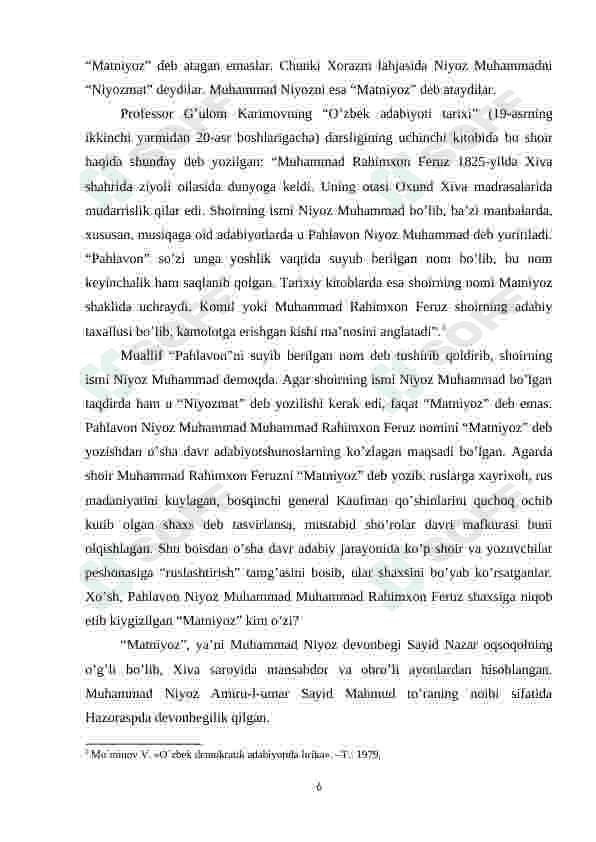 Xorazm adabiy maktabida Muhammad Rahimxon Feruzning tutgan o’rni 6