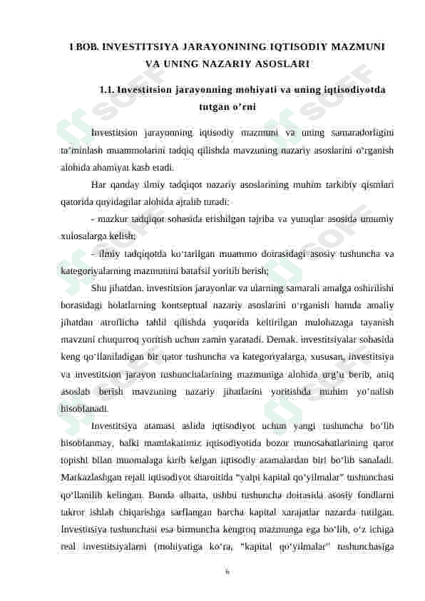 Investitsion jarayonning mohiyati va ijtimoiy iqtisodiy taraqqiyotda tutgan o'rni 7