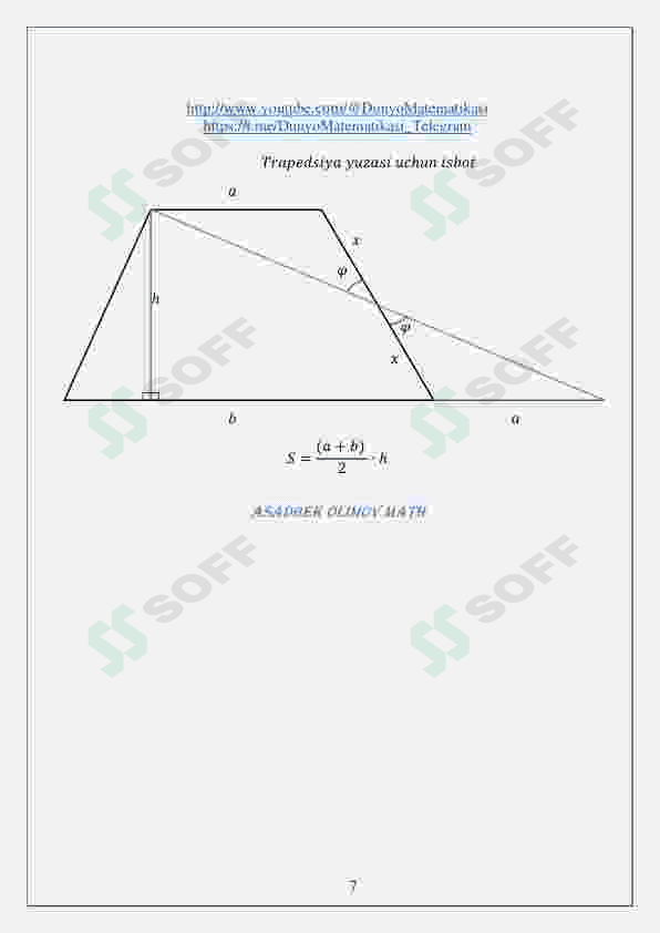 Matematika formulalar isboti 3-qism 7
