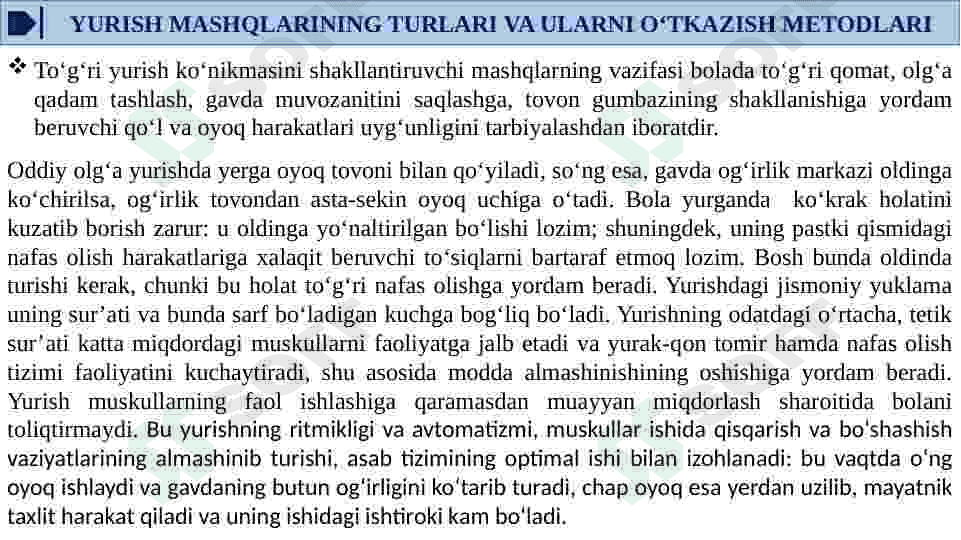 Maktabgacha yoshdagi bolalarni  asosiy harakatlarga o‘rgatish metodikasi 7